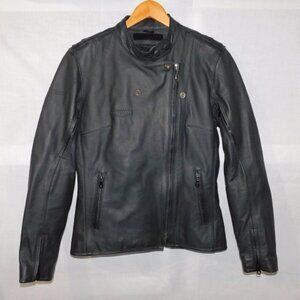 Triumph Motorcycles Black Leather riding Jacket Womens L **READ